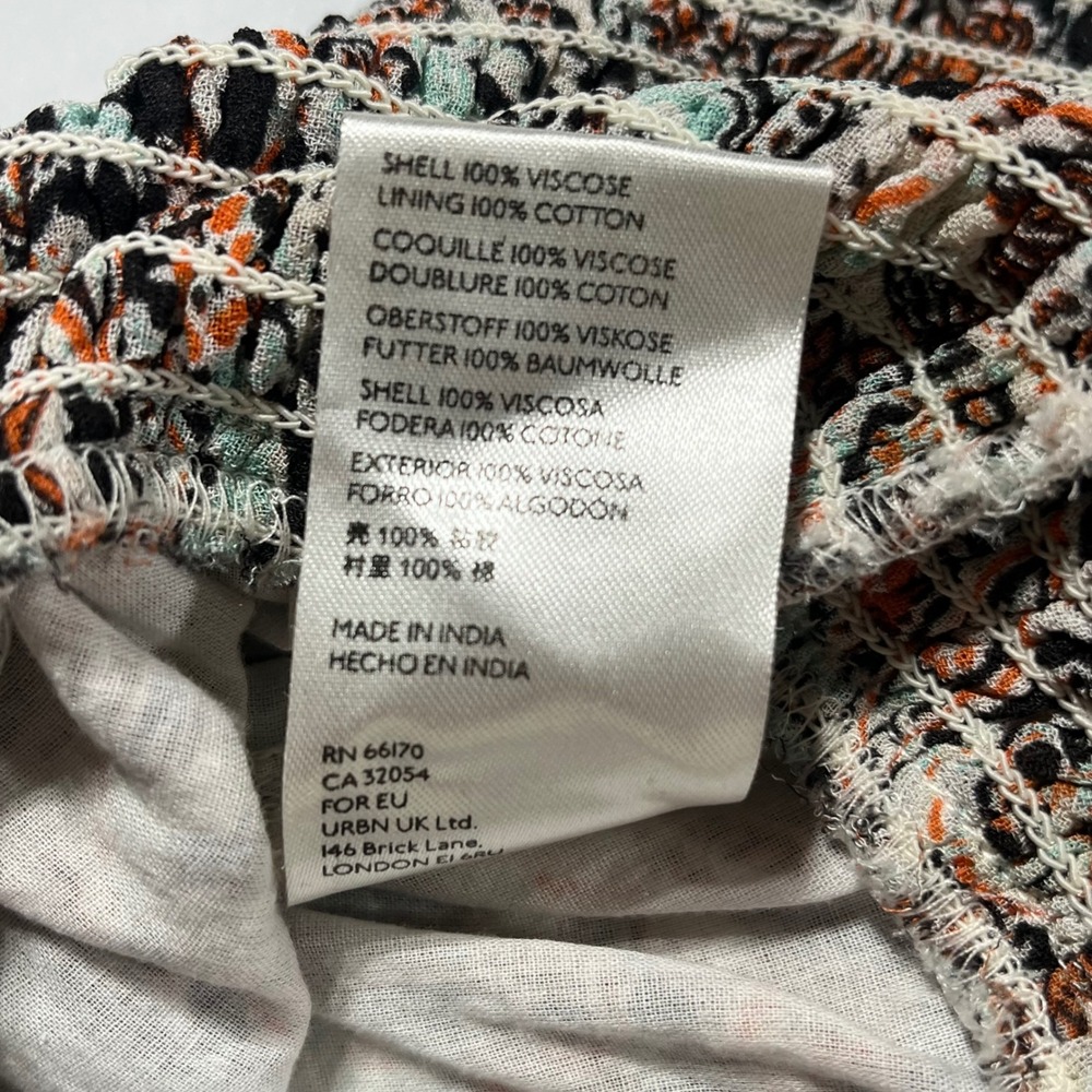 Anthropologie Babydoll Smocked Romantic Ruffle Top Boho Womens Large Feminine - Picture 11 of 13